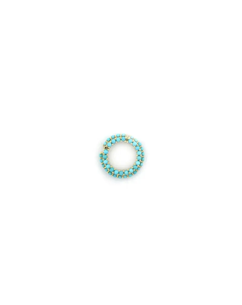 12Mm 14K Gold Dotted Turquoise Lock Clasp 1