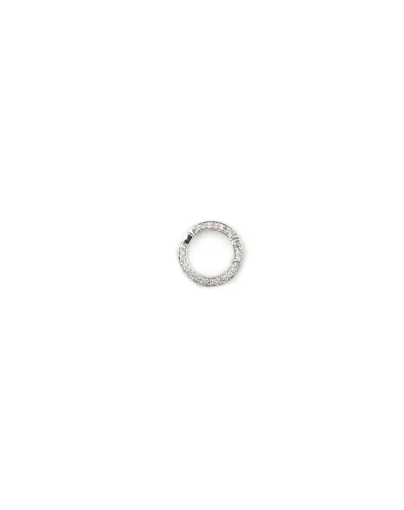 12Mm 14K White Gold Diamond-Embellished Lock Connector 1