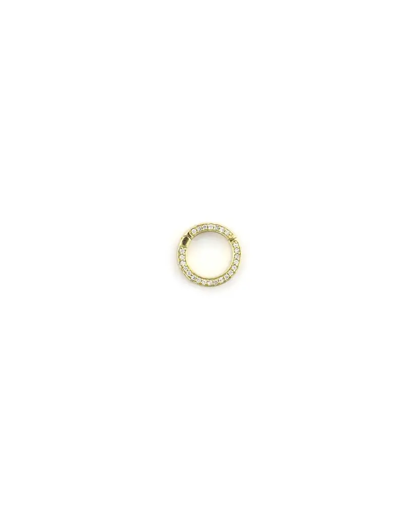 12Mm 14K Yellow Gold Diamond-Encrusted Lock Connector 1