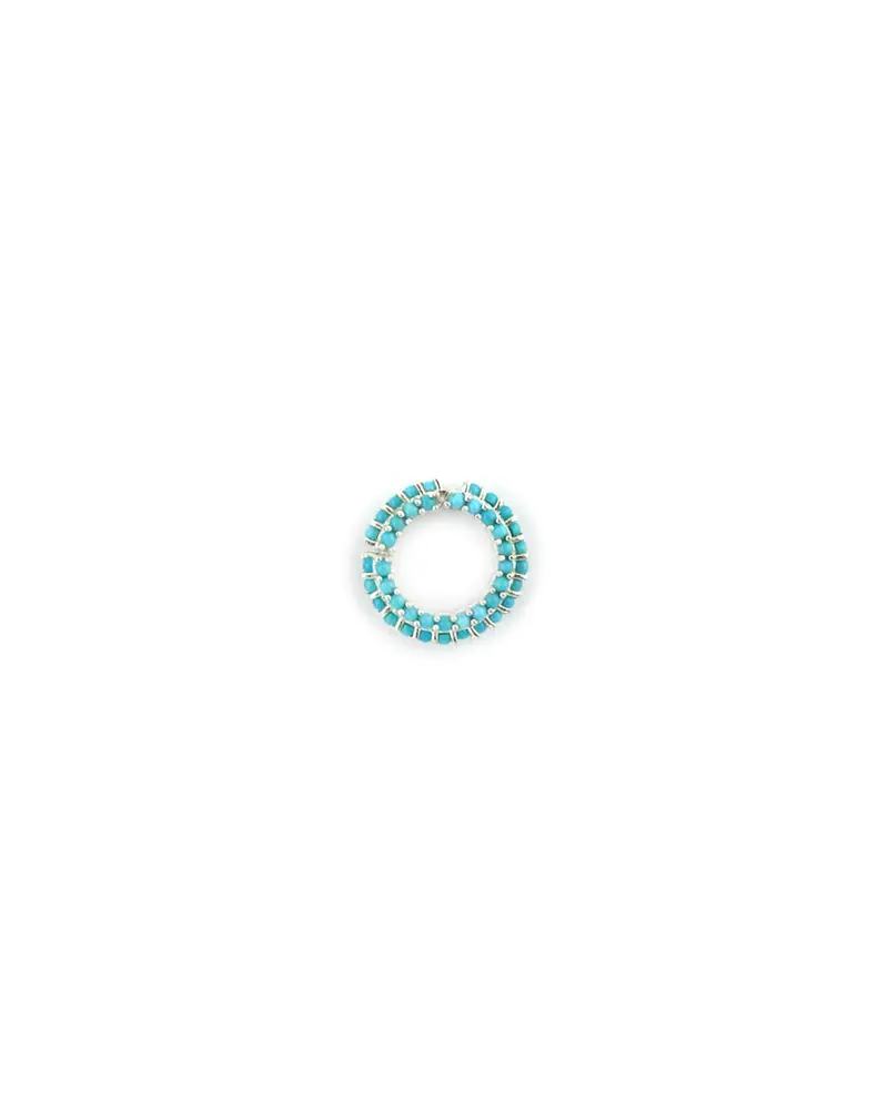 12Mm Sterling Silver Turquoise Lock Connector Featuring Dot Accents 1