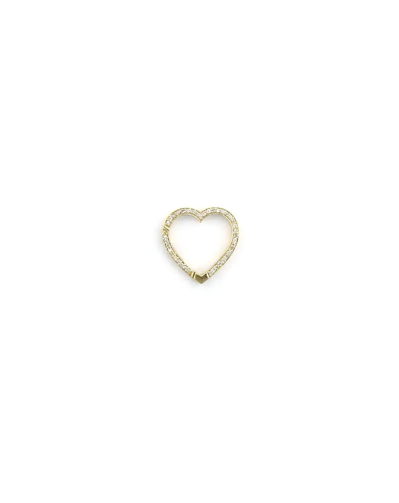 14K Yellow Gold Heart-Shaped Lock Connector With Diamond Detail 1