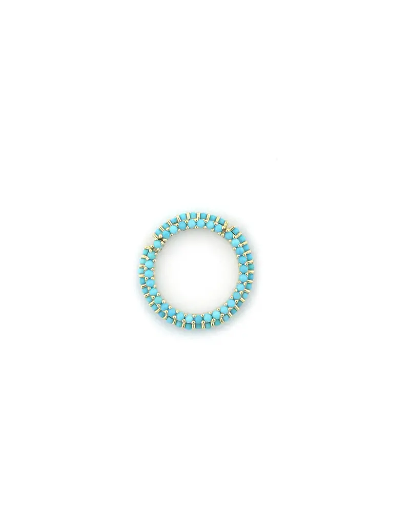 17Mm 14K Gold Turquoise Lock Connector With Dotted Detail 1