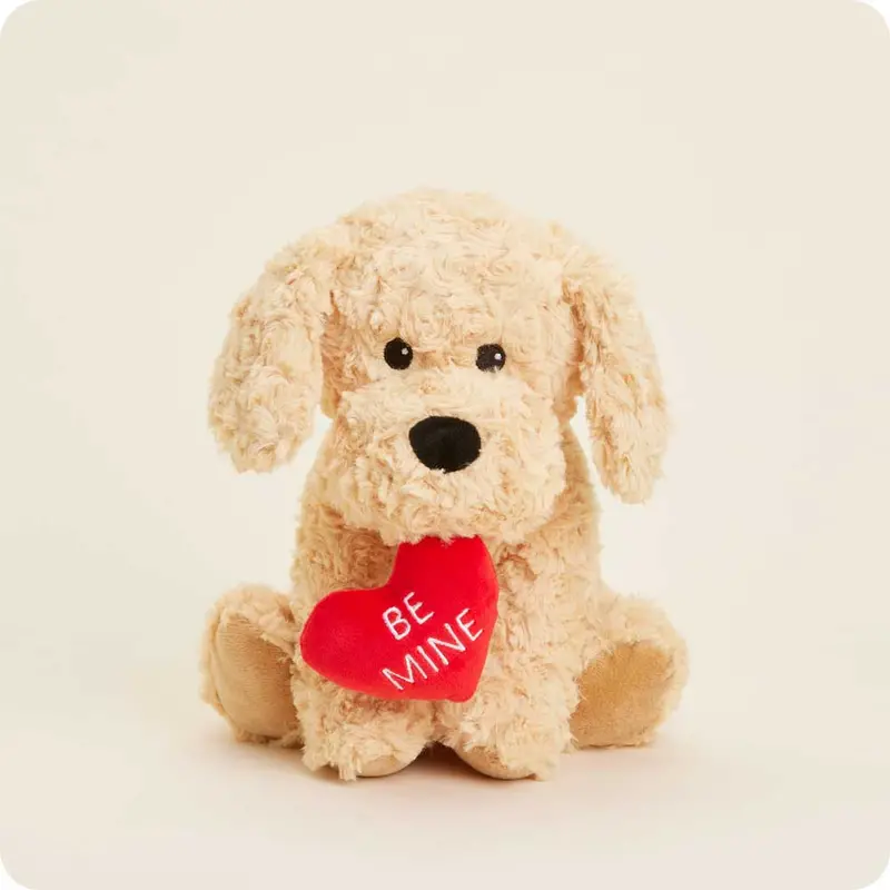'Be Mine' Golden Dog Warmie – Valentine’S-Themed Heated Plush 1