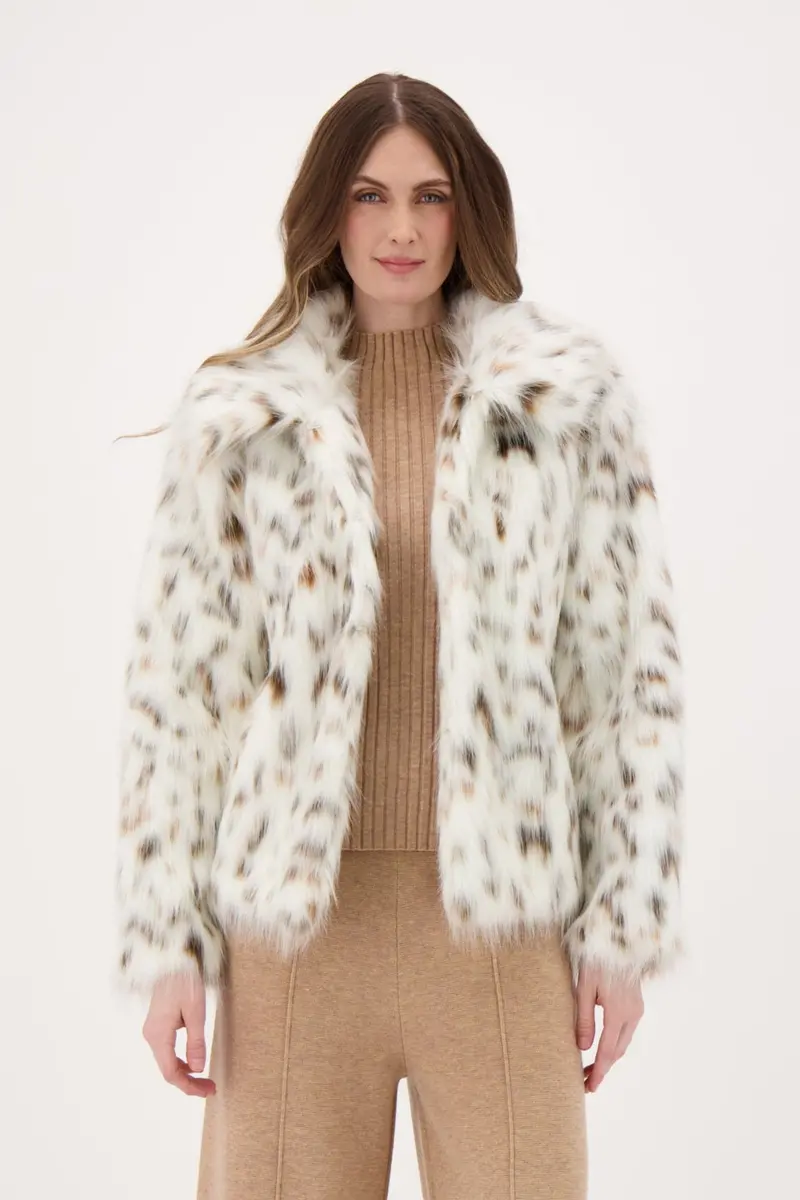 Cheetah-Print Faux Fur Statement Jacket 1