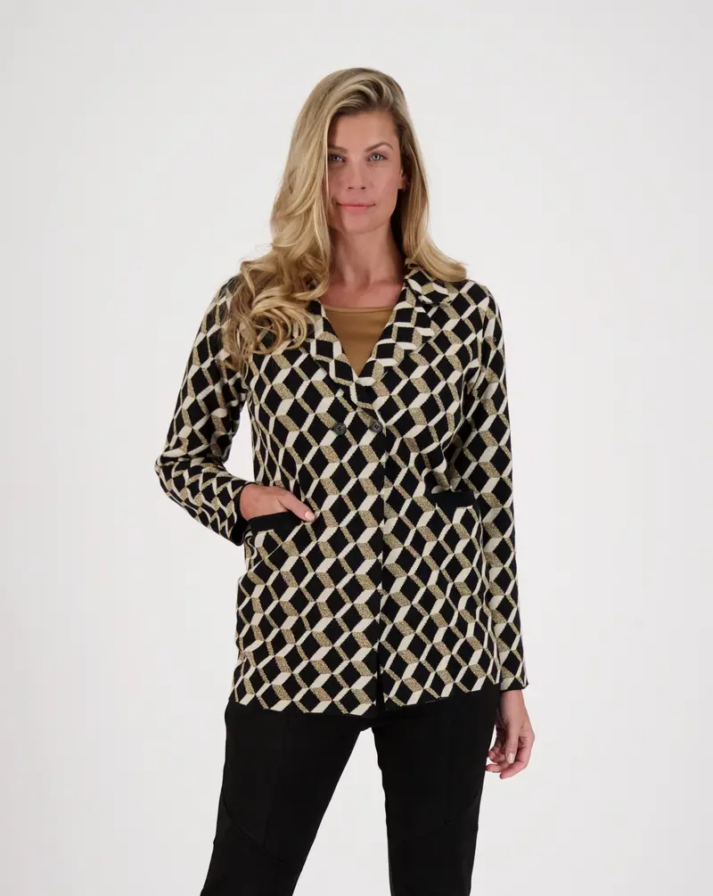 Chevron Jacquard Stretch Jersey Jacket 1