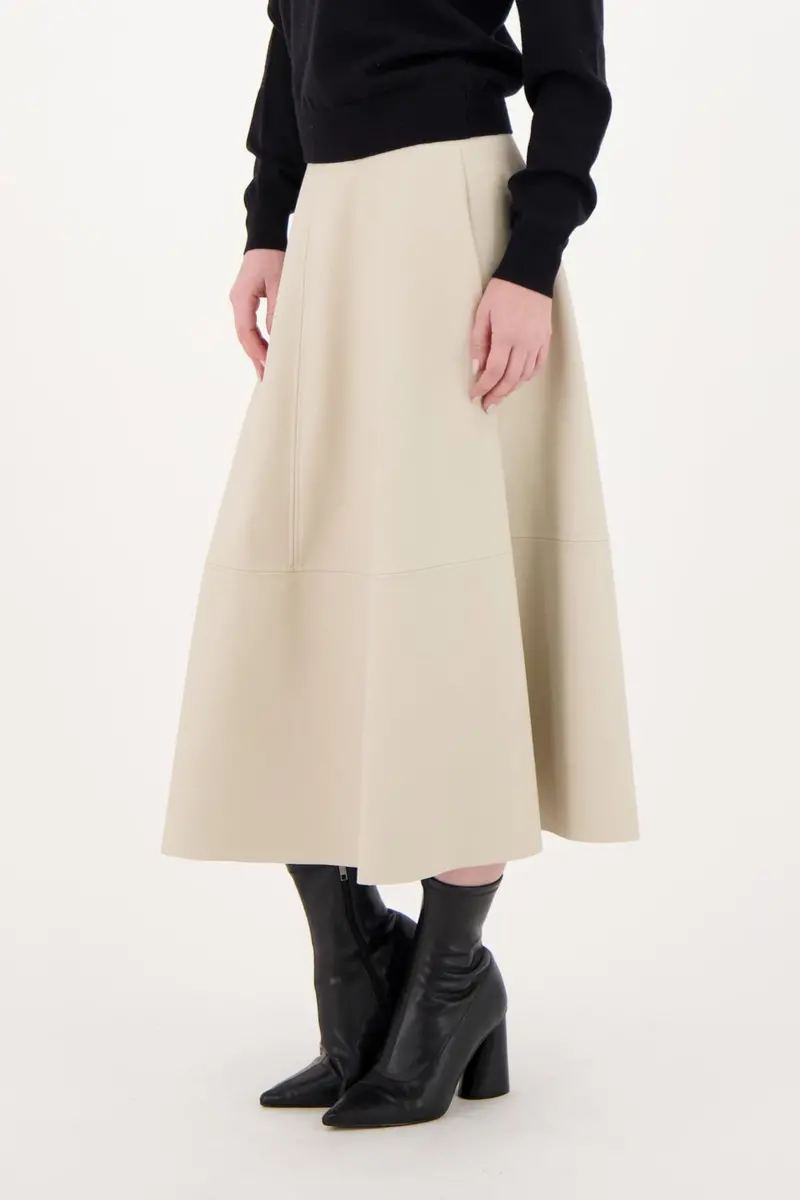 Faux Leather Skirt With Adjustable Waist Buckle 1