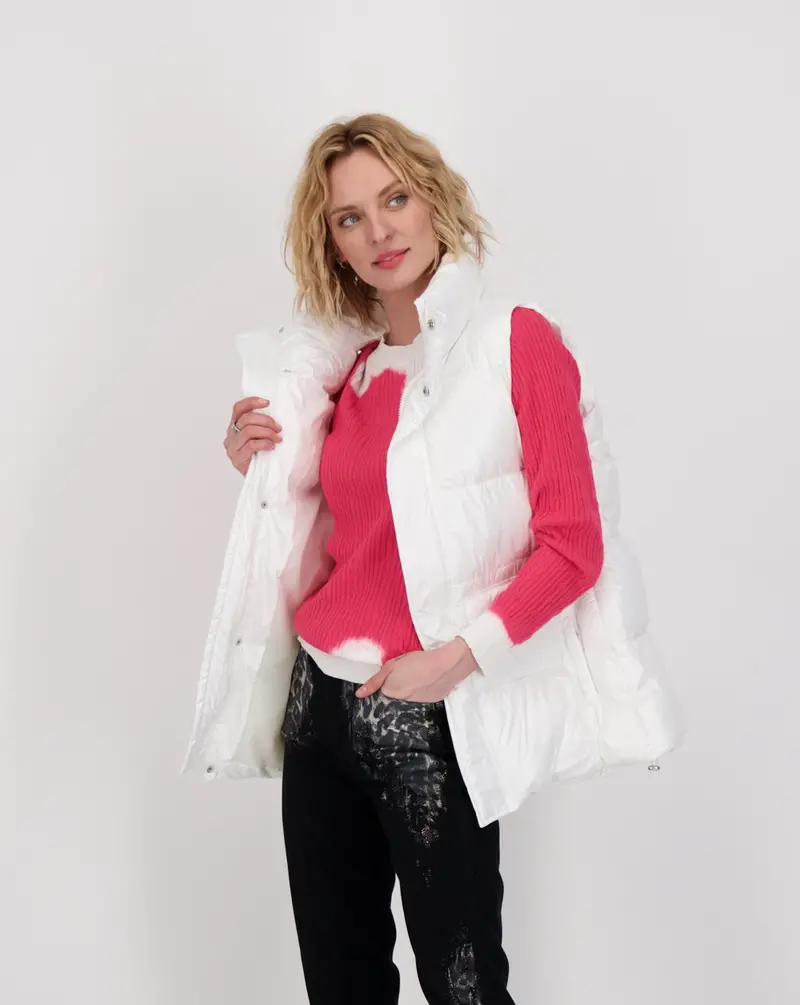 High-Neck Quilted Puffer Vest