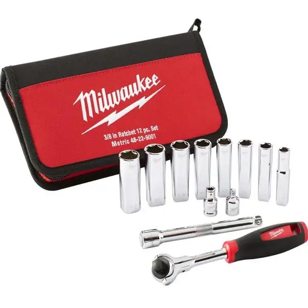 Milwaukee Tradesman 12-Piece Ratchet Set With Portable Carry Case 1