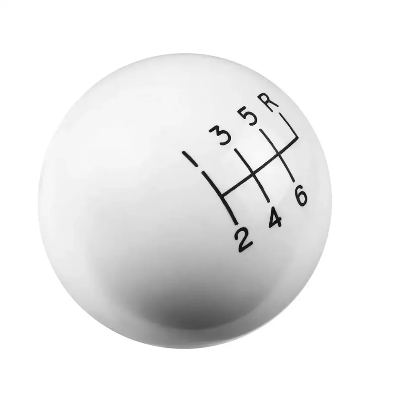 Hurst Classic 6-Speed Shifter Knob — White Finish, 3/8"-16 Threaded Mount 1